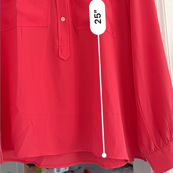LOFT vibrant long sleeve blouse with button down neckline, brand new with tags - Picture 11 of 12